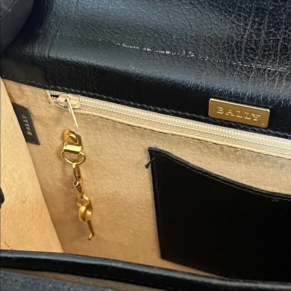 Bally Black Leather Briefcase with Gold Accents - Picture 16 of 16